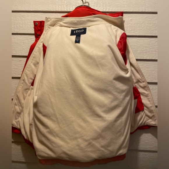 Down Filled Red Puffer Jacket with Fleece Lining - IZOD Sz Med - Picture 4 of 9